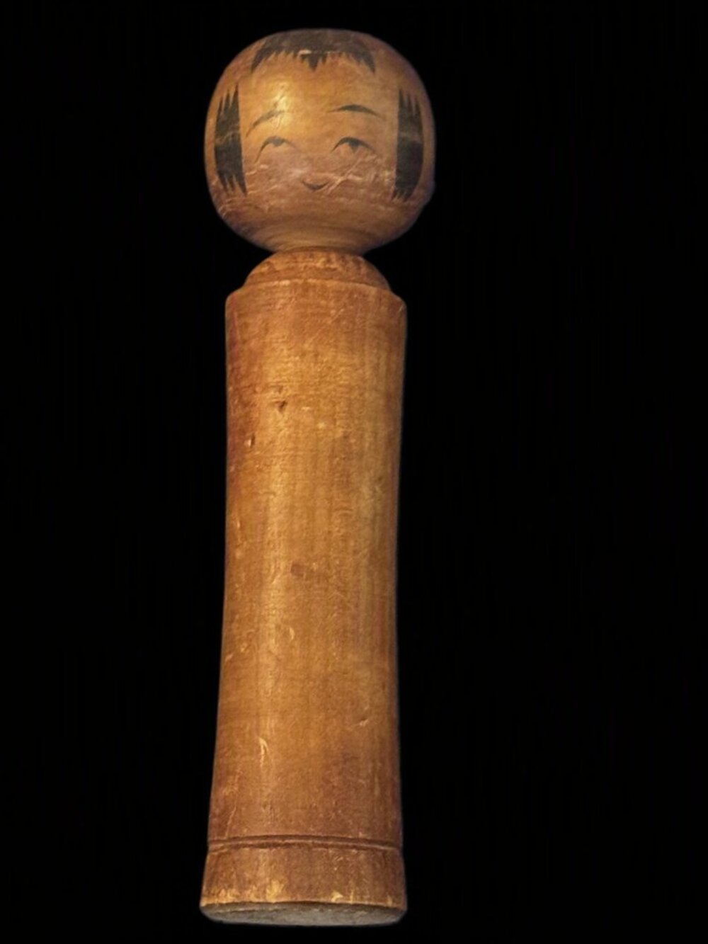 Naruto Kokeshi Doll, 7.5 in. Japanese Folk Art Wood Doll, Vintage Circa 1940s